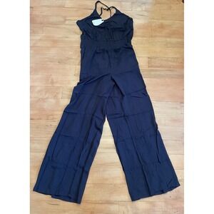 Prana Womens Wide Leg Jumpsuit Romper Pants Medium Tencel Beach Coastal Summer